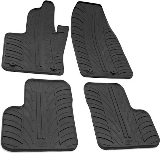 Lampa Set of Front and Rear Mats 4pcs Tray Type for Fiat 500X Jeep Renegade 2015 Black