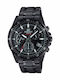 Casio Edifice Ανδρικό Ρολόι 43.8mm Χρονογράφος Μπαταρίας με Μαύρο Μεταλλικό Μπρασελέ