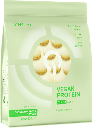 QNT Vegan Protein Χωρίς Γλουτένη & Λακτόζη με Γεύση Vanilla Macaroon 500gr