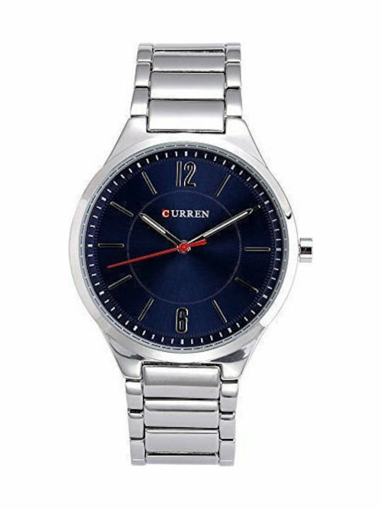 Curren Ανδρικό Ρολόι 42mm Μπαταρίας με Ασημί Με...