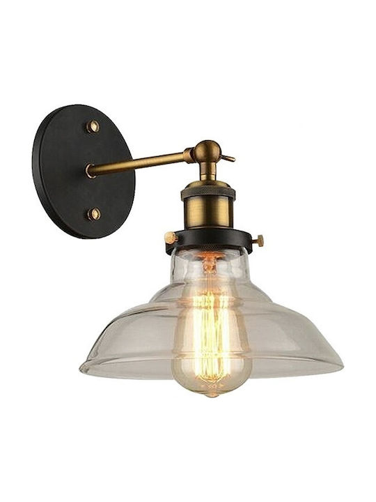 GloboStar Livid Vintage Wall Lamp with Socket E27 in Gold Color Width 15cm