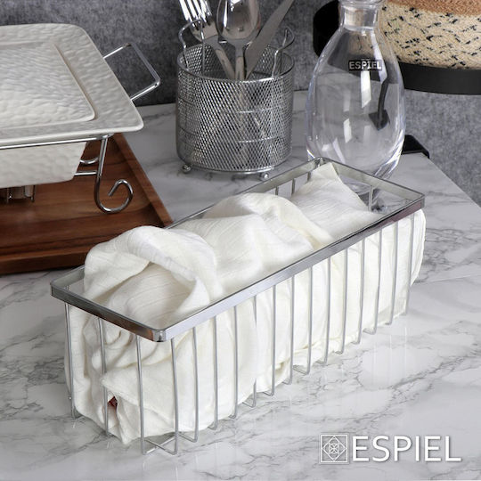 Espiel Tabletop Metal Base 30x11x11cm 2 Pieces Silver