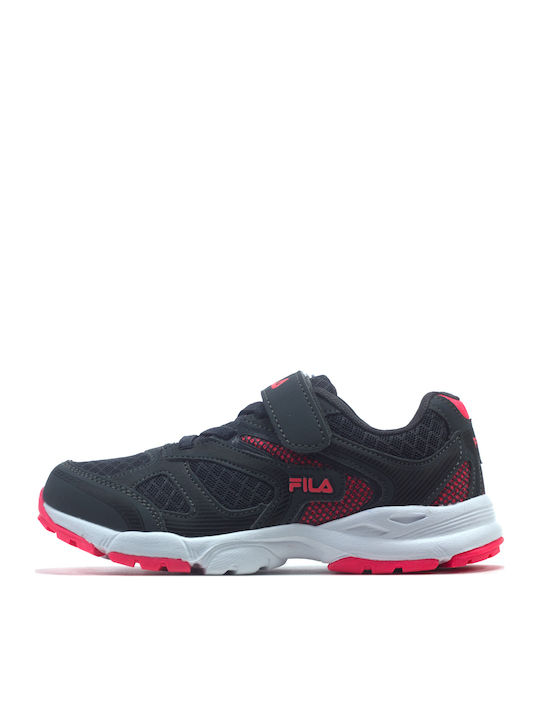 Memory Franco Kids Sports Shoes Running with Hoop & Loop Closure Black