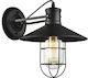 GloboStar Vinty Vintage Wall Lamp with Socket E27 Black Width 27cm