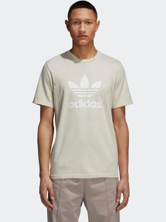 Adidas Trefoil T-shirt Bărbătesc cu Mânecă Scurtă Bej