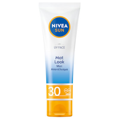 Nivea Sun UV Cream Mat Look Αδιάβροχη Αντηλιακή Κρέμα Προσώπου SPF30 50ml