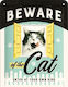 Nostalgic Art Semnează de Perete din Metal Animal Club Beware Cat 15x20cm 1pcs