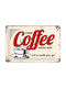Nostalgic Art Decorative Sign Strong Coffee Served Here USA Handmade Beige Metal 30x1x30cm