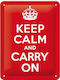 Nostalgic Art Unterschrift Wanddekoration aus Metallisch Keep Calm Carry On 15x20cm 1pcs