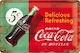 Nostalgic Art Sign Wall Decor made of Metallic Coca-cola Delicious Refreshing Green