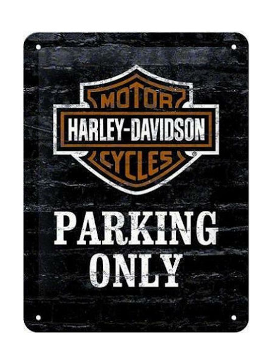 Nostalgic Art Sign Wall Decor made of Metallic Harley-davidson Parking Only 15x1x20cm 1pcs