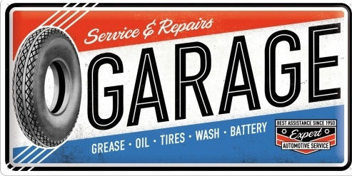 Nostalgic Art 3D Wall Decor Sign Garage Handmade Made of Metal 50x25cm