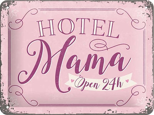 Nostalgic Art 3D Διακοσμητική Πινακίδα Word Up Hotel Mama Χειροποίητη από Μέταλλο 15x1x15cm