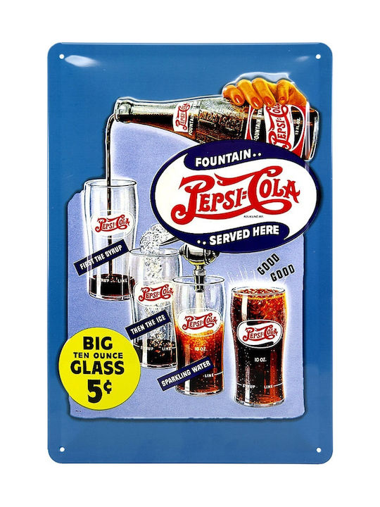 Nostalgic Art Metallic Wall Sign Pepsi