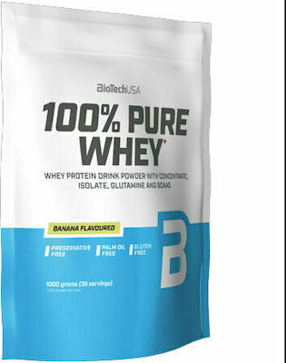 Biotech USA 100% Pure Whey Proteină din Zer Fără gluten cu Aromă de Banană 1kg