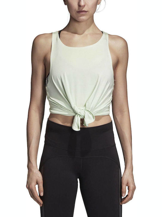 Adidas Climalite Knot Tank Top Women's Athletic Blouse Sleeveless Fast Drying Green