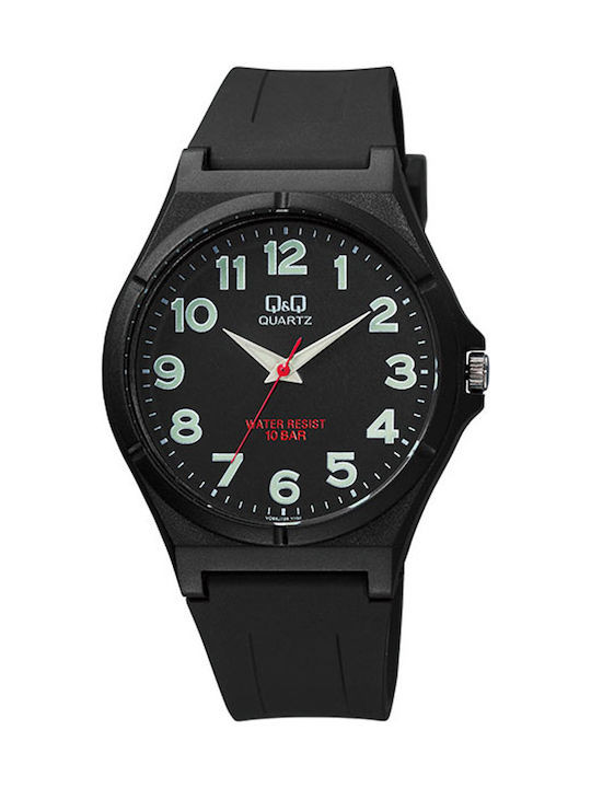 Q&Q Men's Watch 43mm Battery with Black Rubber ...