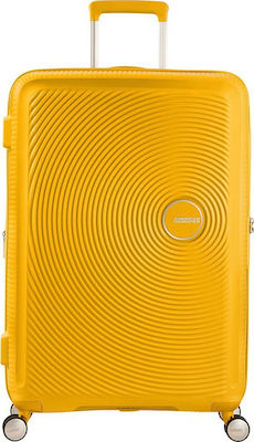 American Tourister Soundbox Spinner 4 Cabin Travel Suitcase Hard Yellow with 4 Wheels Height 55cm.