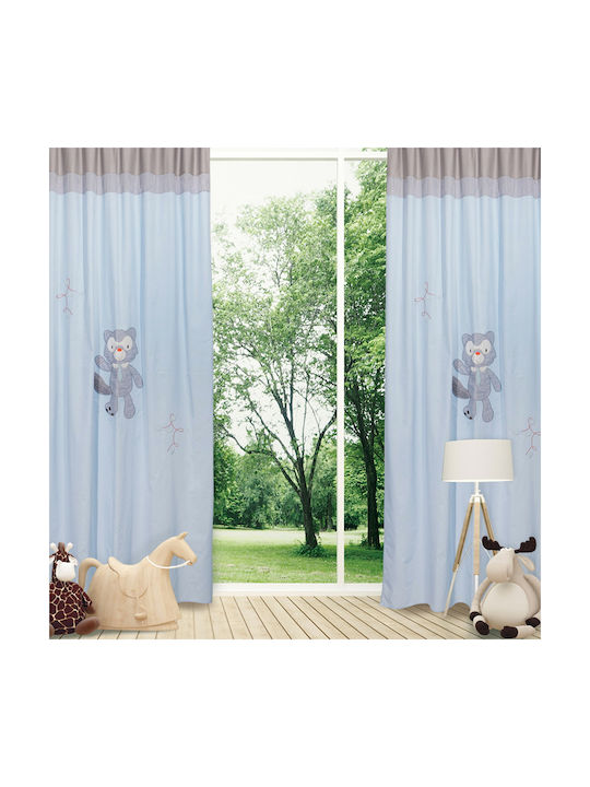 Das Home Παιδική Κουρτίνα 6462 με Τιράντες Γαλάζια 140x260εκ.