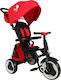 Q Play Παιδικό Τρίκυκλο Ποδήλατο Πτυσσόμενο, Μετατρεπόμενο με Χειρολαβή Γονέα & Σκίαστρο Rito Plus για 1-3 Ετών Κόκκινο