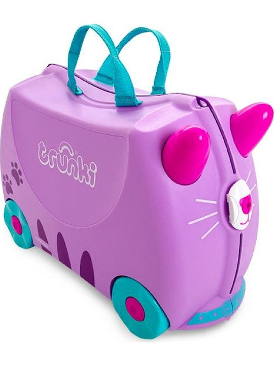 Trunki Cassie The Cat Детски Куфар За Пътуване Кабинен Твърд Лилав С 4 Колела Височина 31см