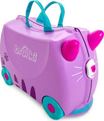 Trunki Cassie the Cat Детски Кабинен Куфар Твърд Лилав с 4 колела Височина 31см.