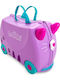Trunki Cassie The Cat Детски Куфар За Пътуване Кабинен Твърд Лилав С 4 Колела Височина 31см