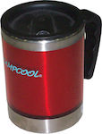 Campcool Mug-Thermos Mug Thermos Stainless Steel 450ml Red with Mouthpiece and Handle