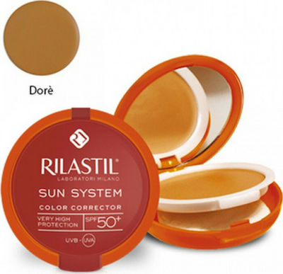 Rilastil Sun System Color Corrector Sonnenschutz Pulver Für das Gesicht SPF50 mit Farbe 02 Dore 10gr