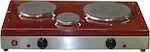 Pitsilos S3 Enamel Countertop Triple Burner Red