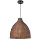 Aca Pendant Light Single-Light Bell for Socket E27 Brown