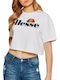 Alberta Γυναικείο Αθλητικό Crop Top Κοντομάνικο Optic White