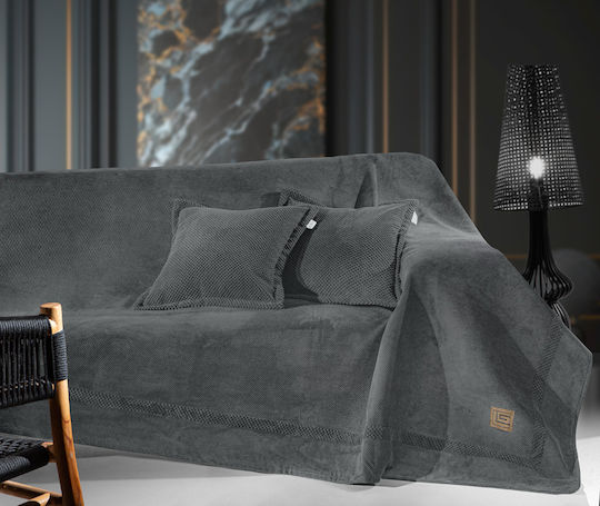 Guy Laroche Rubicon Ριχτάρι Τετραθέσιου Καναπέ 170x350εκ. Anthracite