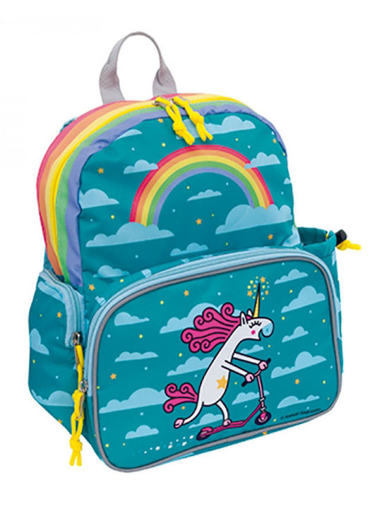 Laken Katuki Turquoise with Insulated Area Unicorning School Bag Backpack Kindergarten in Turquoise color