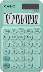 Casio Αριθμομηχανή Λογιστική Τσέπης SL-310UC 10 Ψηφίων σε Πράσινο Χρώμα