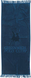 Das Home Greenwich Polo Club 2808 Strandtuch Baumwolle Blau mit Fransen 170x70cm.