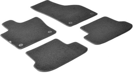 Lampa Set of Front and Rear Mats 4pcs for Fiat Panda Black