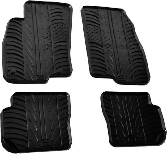 Lampa Set of Front and Rear Mats 4pcs Tray Type for Fiat Punto Evo 2010-2014 Black