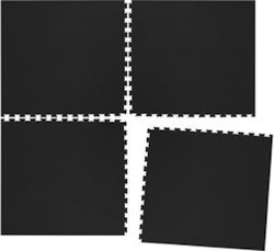 X-FIT Gym Floor Puzzle Mat Black 4pcs 62x62x1cm