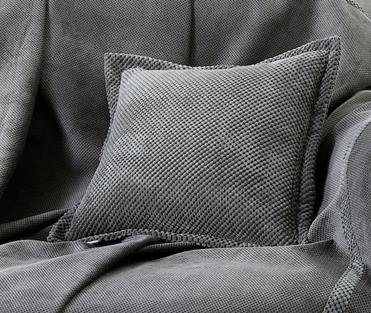 Guy Laroche Dekorativer Kissenbezug Rubicon Fleece Graue 42x42cm