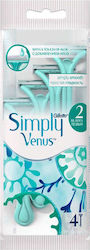 Gillette Simply Venus Ξυραφάκια Σώματος μιας Χρήσης με 2 Λεπίδες & Λιπαντική Ταινία 4τμχ