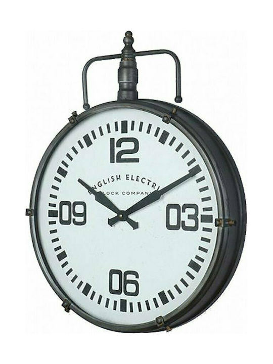 Zaros Industrial Antique Wall Clock Metallic Black Ø52cm