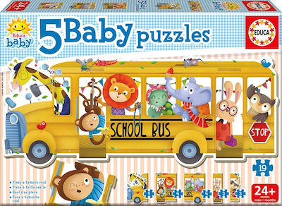 Puzzle pentru Copii Animals School Bus pentru 2++ Ani 19buc Educa