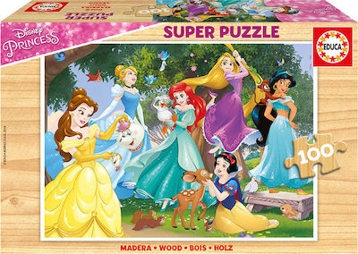 Wooden Kids Puzzle Disney Princess for 6++ Years 100pcs Educa