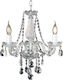 Aca Gladiolo Chandelier Candlestick 3xE14 Transparent 48cm BLK80413PCC