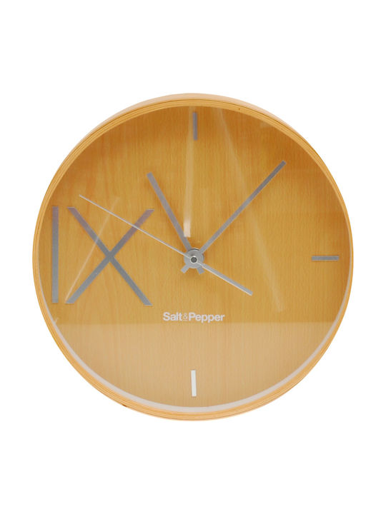 Salt & Pepper Wall Clock Wooden Beige Ø30cm