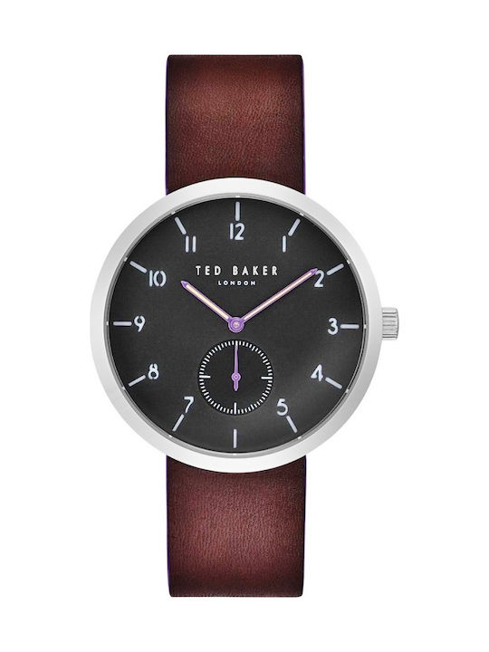 Ted Baker Uhr Chronograph Batterie mit Schwarz Lederarmband TE50011001