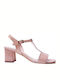 Boxer Anatomic Leather Women's Sandals Pink with Medium Heel