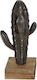 Zaros Room Decor Decorative Cactus Made of Brass and Wood 26cm