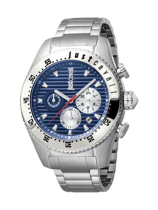 Just Cavalli Watch Chronograph Battery with Silver Metal Bracelet JC1G040M0075